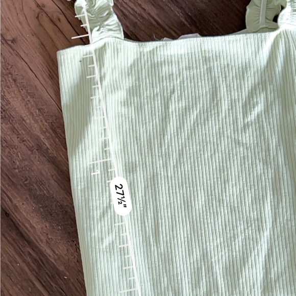 Double zero light green ribbed ruffle bodysuit - Picture 4 of 4